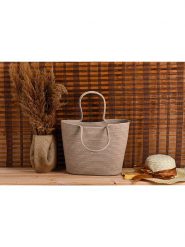 Scandinavia Concept Shopper bag "Ezekiel" w kolorze beżowym - 46 x 46 x 18 cm rozmiar: onesize. Brązowe shopper bag damskie Scandinavia Concept, bez wzorów, z bawełny, na ramię, bez dodatków. Za 131.74 zł.