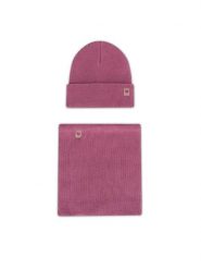 Nelli Blu Komplet czapka i komin 7KF-002-AW24 Różowy. Czerwone szaliki dziecięce Nelli Blu, z bawełny, bez ramiączek. Za 59.99 zł.