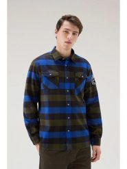 Woolrich Koszula "Trail" - Regular fit - w kolorze niebiesko-oliwkowo-czarnym rozmiar: S. Niebieskie koszule męskie Woolrich, s, z aplikacjami, z bawełny, bez kołnierzyka, bez ramiączek. Za 316.24 zł.
