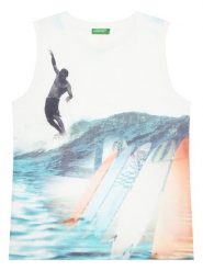 United Colors Of Benetton Tank top 3RD0CH020 Biały Regular Fit. Białe t-shirty chłopięce United Colors Of Benetton, bez wzorów, z syntetyku, bez ramiączek. Za 49.99 zł.