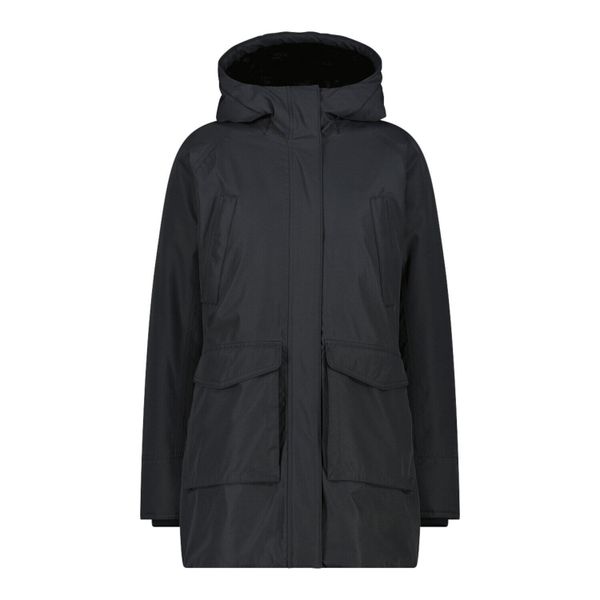 Parka damska z kapturem CMP. Czarne kurtki przeciwdeszczowe damskie CMP, bez wzorów. Za 669.99 zł.