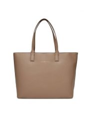 Tommy Hilfiger Torebka Th Logotape Tote AW0AW17449 Beżowy. Brązowe torebki klasyczne damskie Tommy Hilfiger, bez wzorów, ze skóry, bez dodatków. Za 419.99 zł.