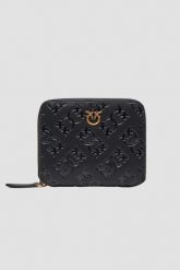 PINKO Czarny portfel Taylor Zip Around. Czarne portfele damskie Pinko, bez wzorów. W wyprzedaży za 459.99 zł.