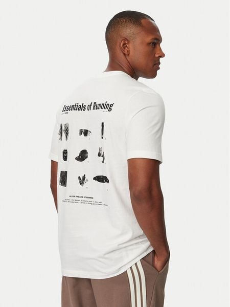 Adidas Koszulka techniczna Run Essentials Graphic T-Shirt KS2501 Biały Regular Fit. Białe t-shirty męskie Adidas, m, bez wzorów, z bawełny, bez kołnierzyka. Za 149.99 zł.