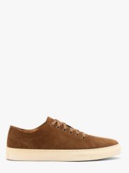Brązowe buty męskie typu trampki ze skóry welurowej DILLON. Brązowe trampki i tenisówki męskie Ryłko, bez wzorów, ze skóry, bez zapięcia. Za 429.99 zł.