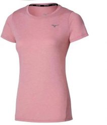 Koszulka do biegania damska Mizuno Core Tee. Czerwone topy sportowe damskie Mizuno, l, bez wzorów, z materiału, bez ramiączek. Za 99.99 zł.