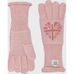 Pepe Jeans - Rękawiczki dziecięce Paris. Czerwone rękawiczki dziecięce Pepe Jeans, z bawełny, bez ramiączek. W wyprzedaży za 59.90 zł.