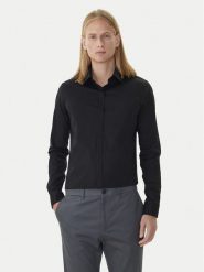Calvin Klein Koszula LV019EU060 Czarny Extra Slim Fit. Czarne koszule męskie CALVIN KLEIN, m, bez wzorów, z bawełny, bez kołnierzyka, bez ramiączek. Za 309.99 zł.