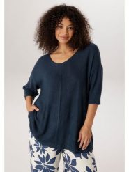 Aniston Sweter w kolorze granatowym rozmiar: 50. Niebieskie swetry klasyczne damskie Aniston, bez kołnierzyka. Za 130.99 zł.