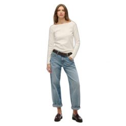 T-shirt damski z odkrytymi ramionami, długie rękawy Superdry Bardot. Białe t-shirty damskie Superdry., bez wzorów, bez kołnierzyka. Za 127.75 zł.