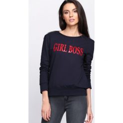 Granatowa Bluza Lady Boss. Bluzy bez kaptura damskie Born2be, uniwersalny. Za 69.99 zł.