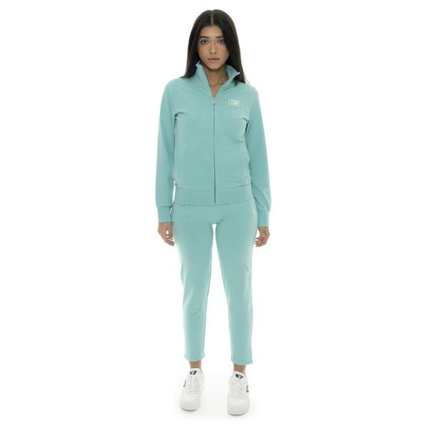 Bluza z bawełna z zamek błyskawiczny na co dzień. Fioletowe bluzy bez kaptura damskie LEONE 1947 APPAREL, z bawełny. W wyprzedaży za 191.56 zł.