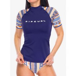 Koszulka do sportów wodnych damska Rip Curl San Carlos SS UPF Top. Niebieskie bluzki sportowe damskie RIPCURL, s, bez wzorów, bez ramiączek. Za 149.99 zł.