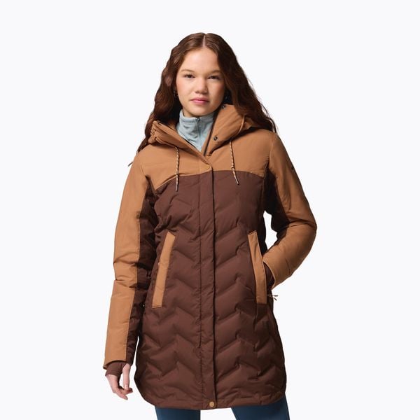 Płaszcz puchowy damski Columbia Mountain Croo III Mid Down. Brązowe płaszcze damskie Columbia, bez wzorów, z puchu, sportowe. Za 999.99 zł.
