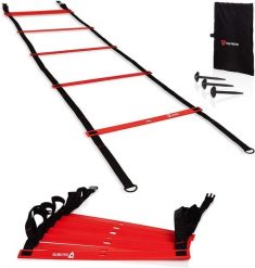 Drabina treningowa Premium 2 x 3 m - drabinka z kotwą gruntową i torbą. Czerwone torebki klasyczne damskie VIA FORTIS, bez wzorów, bez dodatków. Za 129.90 zł.
