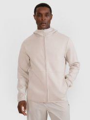 4F Bluza dresowa rozpinana z kapturem męska - beżowa XXL. Brązowe bluzy sportowe męskie 4f, bez wzorów, z dresówki, eleganckie, bez kołnierzyka, bez ramiączek. W wyprzedaży za 129.99 zł.