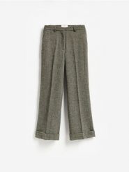 Spodnie z dodatkiem wełny - wielobarwny. Spodnie materiałowe damskie Reserved, bez wzorów, z jeansu. Za 239.99 zł.