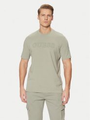 Guess Spodnie dresowe Z4YB08 K9V31 Zielony Regular Fit. Zielone spodnie dresowe męskie Guess, z aplikacjami, z bawełny. Za 209.99 zł.