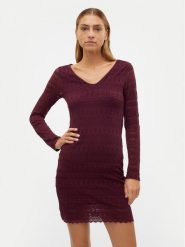 Vero Moda Sukienka koktajlowa Zoe 10315445 Bordowy Slim Fit. Czerwone sukienki damskie Vero Moda, l, bez wzorów, z syntetyku, wizytowe, bez kołnierzyka, bez ramiączek. Za 89.99 zł.