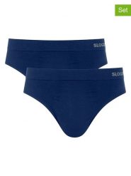Sloggi Slipy (2 pary) "Go Smooth" w kolorze granatowym rozmiar: M. Niebieskie slipki męskie Sloggi, bez wzorów. Za 78.95 zł.