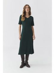 TATUUM Sukienka w kolorze ciemnozielonym rozmiar: XL. Zielone sukienki damskie Tatuum, xl, bez wzorów, bez kołnierzyka, bez ramiączek, midi, rozkloszowane. Za 165.71 zł.