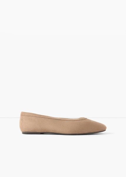 Baleriny. Brązowe baleriny damskie bonprix, bez wzorów, bez obcasa. Za 79.99 zł.