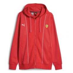 Bluza sportowa męska Puma Ferrari Race HDD Sweat Jacket Rosso Corsa - 620942-02. Czerwone bluzy bez kaptura męskie Puma, bez wzorów, sportowe, bez kołnierzyka, bez ramiączek. Za 268.23 zł.