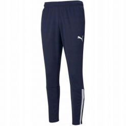 Męskie Spodnie Do Biegania TeamLIGA. Czarne spodnie materiałowe męskie Puma, bez wzorów, z materiału. Za 217.99 zł.