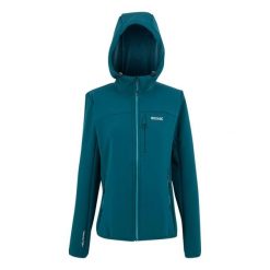 Kurtka damska softshell przeciwdeszczowy Ossek. Niebieskie kurtki przeciwdeszczowe damskie Regatta, bez wzorów, z materiału, bez kaptura. W wyprzedaży za 249.99 zł.