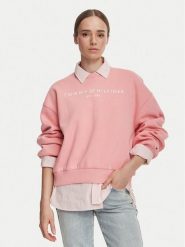 Tommy Hilfiger Bluza WW0WW47831 Różowy Regular Fit. Czerwone bluzy bez kaptura damskie Tommy Hilfiger, s, z bawełny. Za 409.99 zł.