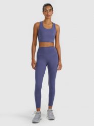 4F Legginsy treningowe szybkoschnące damskie - granatowe XS. Niebieskie legginsy damskie 4f, s, bez wzorów, z dzianiny. Za 119.99 zł.