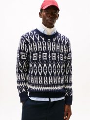 Tommy Hilfiger wełniany sweter Mężczyźni Wełna niebieski|biały, M. Białe swetry męskie Tommy Hilfiger, na zimę, m, bez wzorów, z dzianiny, bez kołnierzyka. Za 479.95 zł.