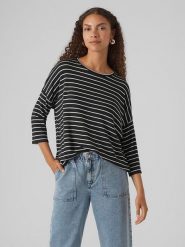 Vero Moda Koszulka w kolorze biało-czarnym rozmiar: XS. Białe bluzki damskie Vero Moda, xs, bez wzorów, bez kołnierzyka. Za 28.51 zł.