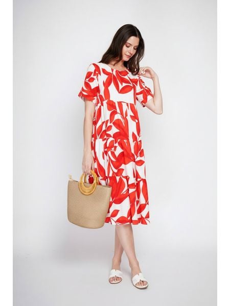 Le Jardin du Lin Sukienka w kolorze biało-czerwonym rozmiar: 38. Białe sukienki damskie Le jardin du lin, bez wzorów, ze lnu, bez kołnierzyka, bez ramiączek, midi. Za 130.99 zł.