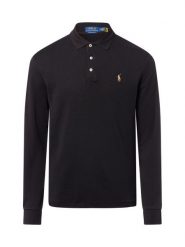 Polo Ralph Lauren Męska koszulka polo z długim rękawem Mężczyźni Bawełna czarny jednolity, XL. Czarne koszulki męskie z długim rękawem Polo Ralph Lauren, m, z bawełny. Za 449.95 zł.