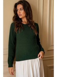 Maison Héritage Cashmere Kaszmirowy sweter w kolorze ciemnozielonym rozmiar: XL. Zielone swetry klasyczne damskie Maison Héritage Cashmere, xl, z kaszmiru, bez kołnierzyka. Za 383.80 zł.