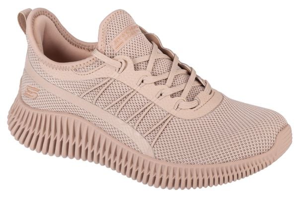 Buty sportowe Sneakersy damskie, Skechers Bobs Geo-New Aesthetics. Brązowe buty sportowe na co dzień damskie Skechers, bez wzorów, z materiału, trekkingowe. Za 259.99 zł.
