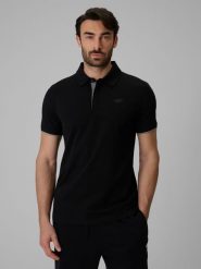 4F Koszulka polo regular męska - czarna M. Czarne koszulki polo męskie 4f, m, bez wzorów, z bawełny, bez ramiączek. Za 99.99 zł.