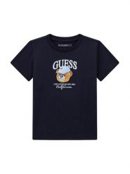 Guess T-Shirt N6YI13 K3801 Granatowy Regular Fit. Niebieskie t-shirty chłopięce Guess, z aplikacjami, z bawełny, bez ramiączek. Za 74.99 zł.