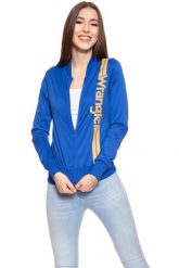 BLUZA WRANGLER DAMSKA B&Y NYLON SWEAT NAUTICAL BLUE W608RDZV2 112130469. Niebieskie bluzy bez kaptura damskie Wrangler, xs, z dresówki. W wyprzedaży za 69.99 zł.