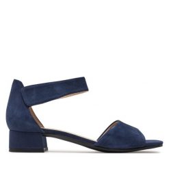 Sandały Caprice. Niebieskie sandały damskie Caprice, bez wzorów, bez obcasa, na płaskiej podeszwie. Za 189.99 zł.