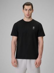 4F T-shirt regular gładki męski - czarny XXL. Czarne t-shirty męskie 4f, m, bez wzorów, z bawełny, bez kołnierzyka. Za 59.99 zł.