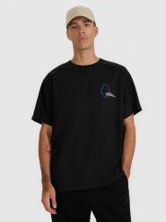 Чоловічий oversize T-shirt з принтом - чорний. T-shirty męskie 4f, xl, bez wzorów, bez kołnierzyka. Za 879.90 zł.