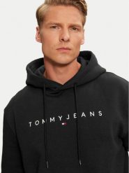 Tommy Jeans Bluza DM0DM20746 Czarny Regular Fit. Czarne bluzy bez kaptura męskie Tommy Jeans, m, z bawełny. Za 349.99 zł.