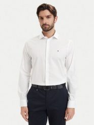 Tommy Hilfiger Koszula Cl Solid MW0MW43749 Biały Regular Fit. Białe koszule męskie Tommy Hilfiger, m, bez wzorów, z bawełny, bez kołnierzyka, bez ramiączek. Za 329.99 zł.