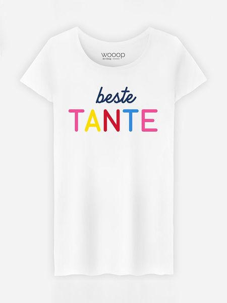 WOOOP T-shirt "Bestie Tante" w kolorze białym rozmiar: XL. Białe t-shirty damskie Wooop, xl, bez wzorów, z bawełny, bez kołnierzyka. Za 52.30 zł.