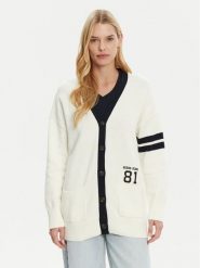 Guess Jeans Kardigan W5RR49 Z3HM1 Écru Regular Fit. Kardigany damskie Guess Jeans, m, z aplikacjami, z bawełny. Za 249.99 zł.