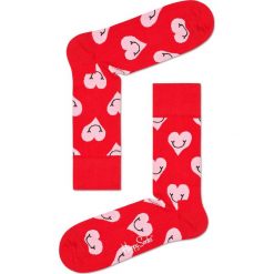 Happy Socks - Skarpetki Smiley Heart. Czerwone skarpetki damskie Happy Socks, bez wzorów, z bawełny. W wyprzedaży za 24.90 zł.