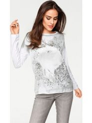 Heine Koszulka w kolorze białym rozmiar: 46. Białe bluzki damskie Heine, bez wzorów, bez kołnierzyka, bez ramiączek. Za 69.75 zł.