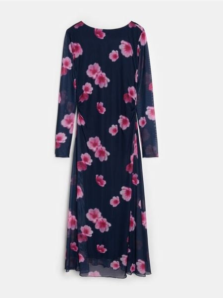 Sukienka maxi z dekoltem na plecach w kwiaty - wielobarwny. Sukienki damskie Sinsay, l, bez wzorów, bez kołnierzyka, bez ramiączek, maxi. Za 59.99 zł.